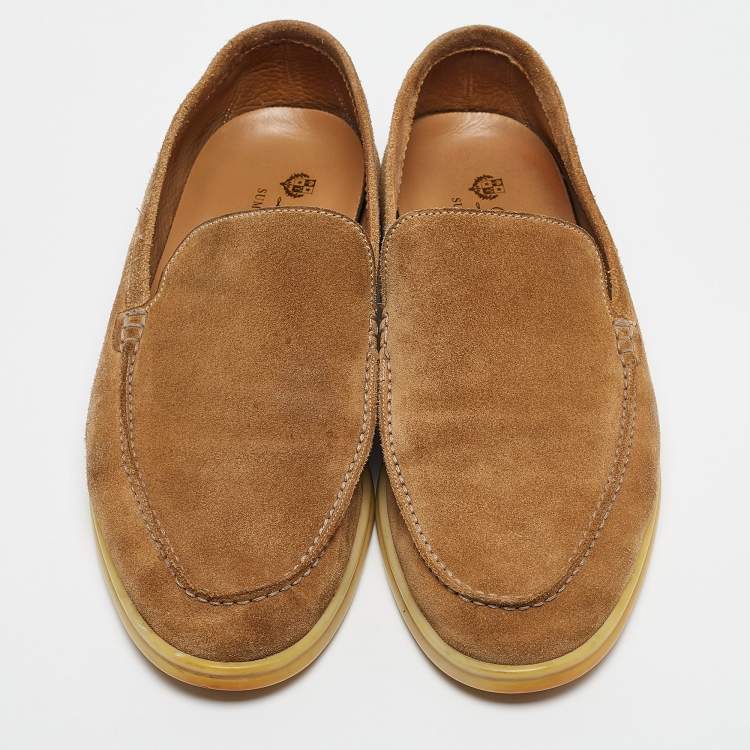 Pre Owned Loro Piana Brown Suede Summer Walk Loafers Size 43