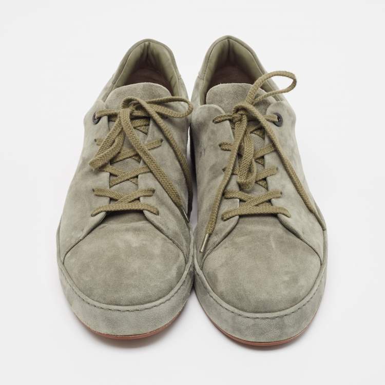 مملوكة مسبقًا Loro Piana Green Suede Nuages Lace Up Sneakers  Size 44