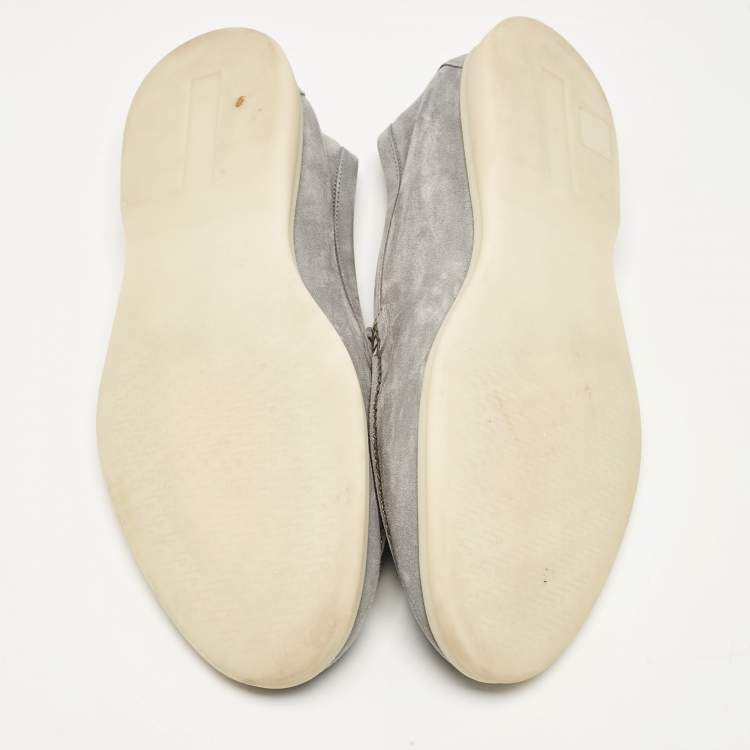 Pre Owned Loro Piana Grey Suede Summer Walk Loafers Size 45
