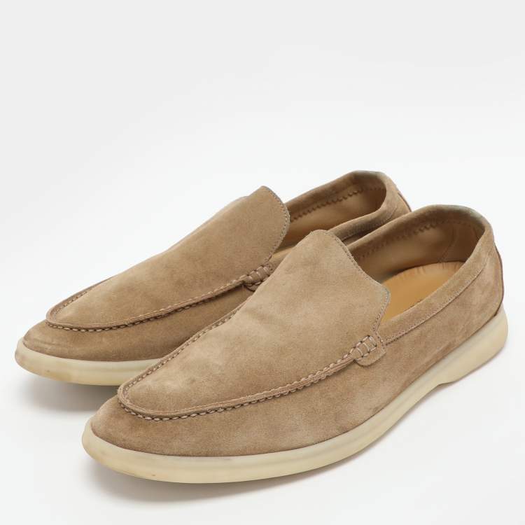 Pre Owned Loro Piana Beige Suede Summer Walk Loafers Size 43