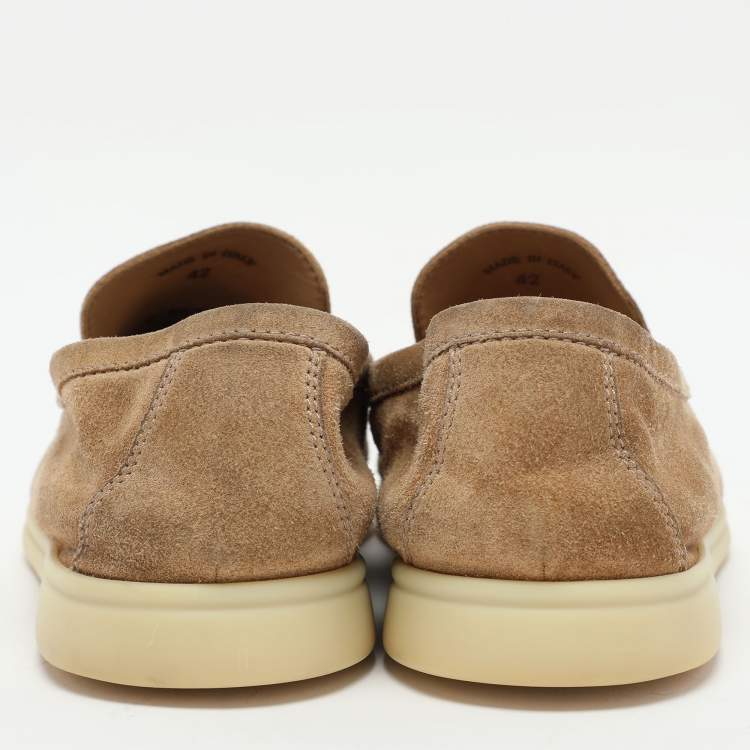 Pre Owned Loro Piana Brown Suede Summer Walk Loafers Size 42