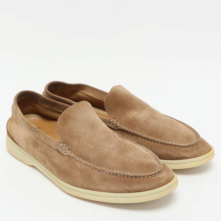 Pre Owned Loro Piana Brown Suede Summer Walk Loafers Size 42