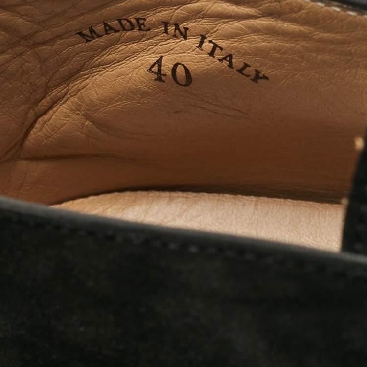 Pre Owned Loro Piana Black Suede Open Walk Ankle Boots Size 40
