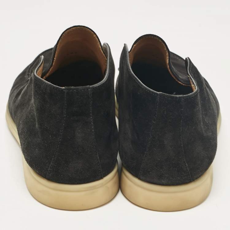 Pre Owned Loro Piana Black Suede Open Walk Ankle Boots Size 40