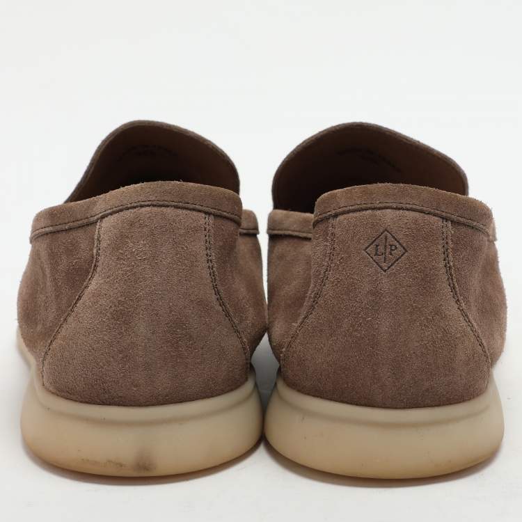 Pre Owned Loro Piana Brown Suede Summer Walk Loafers Size 45.5