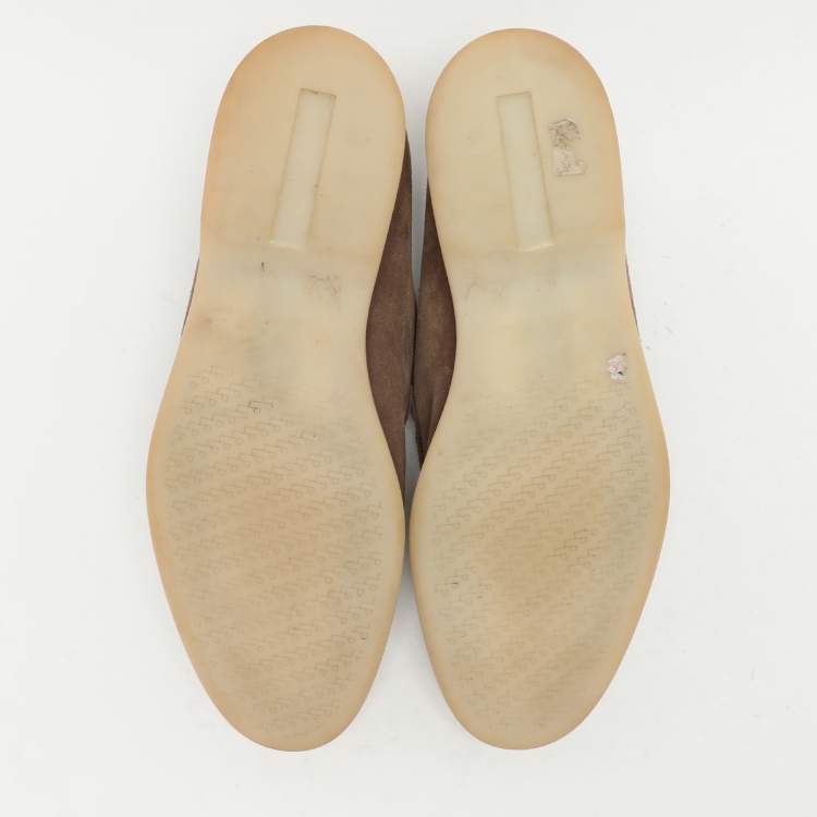 Pre Owned Loro Piana Brown Suede Summer Walk Loafers Size 45.5