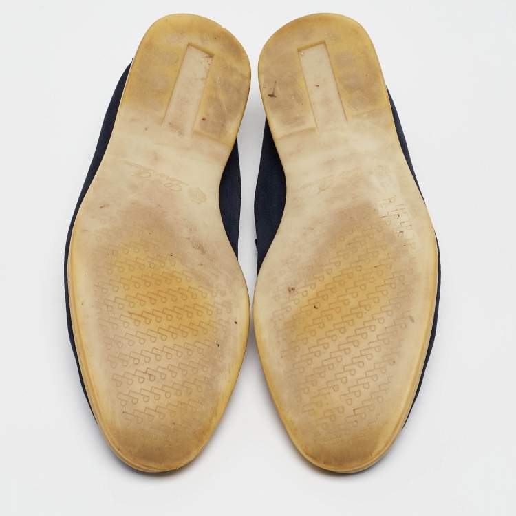 Pre Owned Loro Piana Navy Blue Suede Summer Charms Walk Loafers Size 40.5