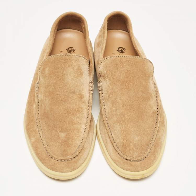 Pre Owned Loro Piana Brown Suede Summer Walk Loafers Size 40