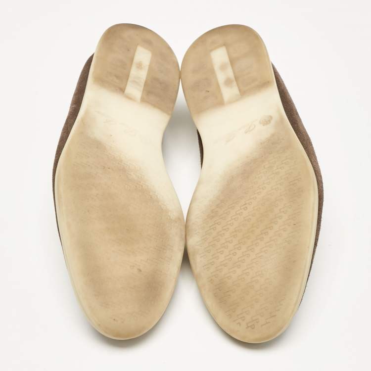 Pre Owned Loro Piana Brown Suede 'Summer Walk' Slip On Loafers Size 42