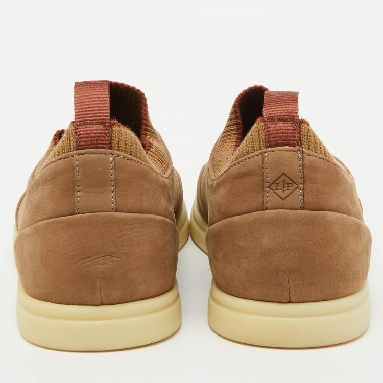 مملوكة مسبقًا Loro Piana Beige Nubuck Leather Soho Walk Sneakers Size 40