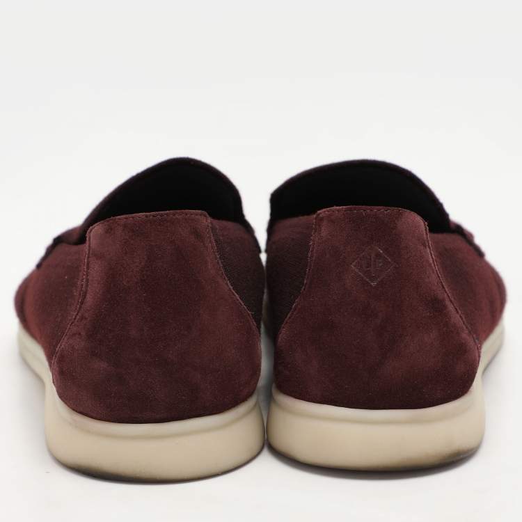 Pre Owned Loro Piana Brown Suede and Wool Summer Walk Slip On Sneakers Size 40.5
