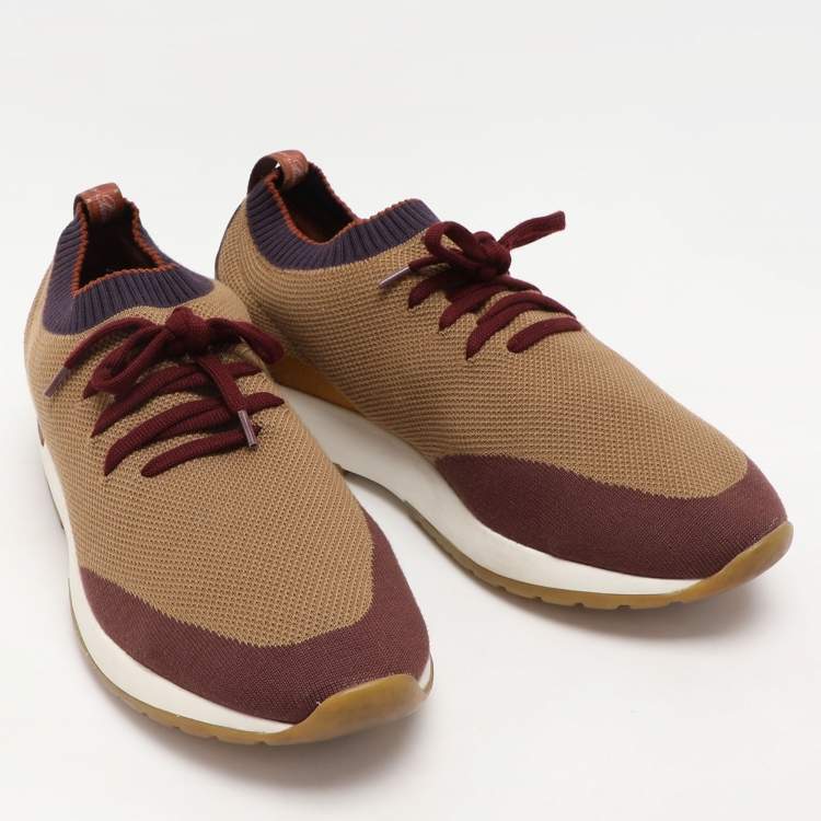مملوكة مسبقًا Loro Piana Multicolor Knit Fabric and Leather 360 Flexy Walker Low Top Sneakers Size 41