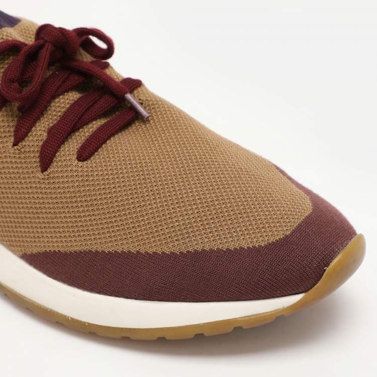 مملوكة مسبقًا Loro Piana Multicolor Knit Fabric and Leather 360 Flexy Walker Low Top Sneakers Size 41