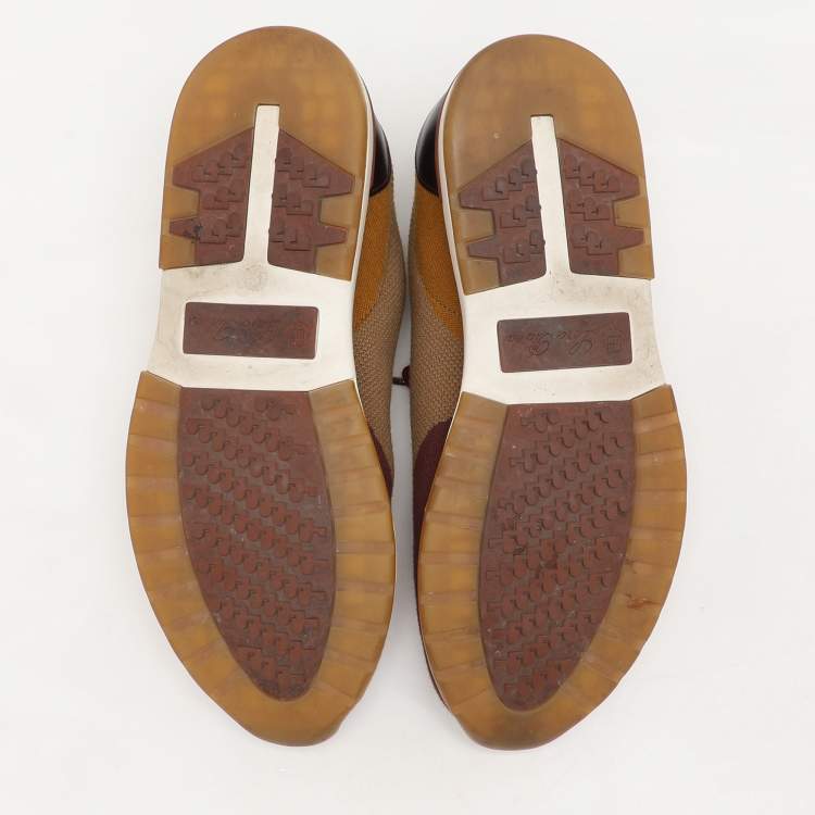 مملوكة مسبقًا Loro Piana Multicolor Knit Fabric and Leather 360 Flexy Walker Low Top Sneakers Size 41