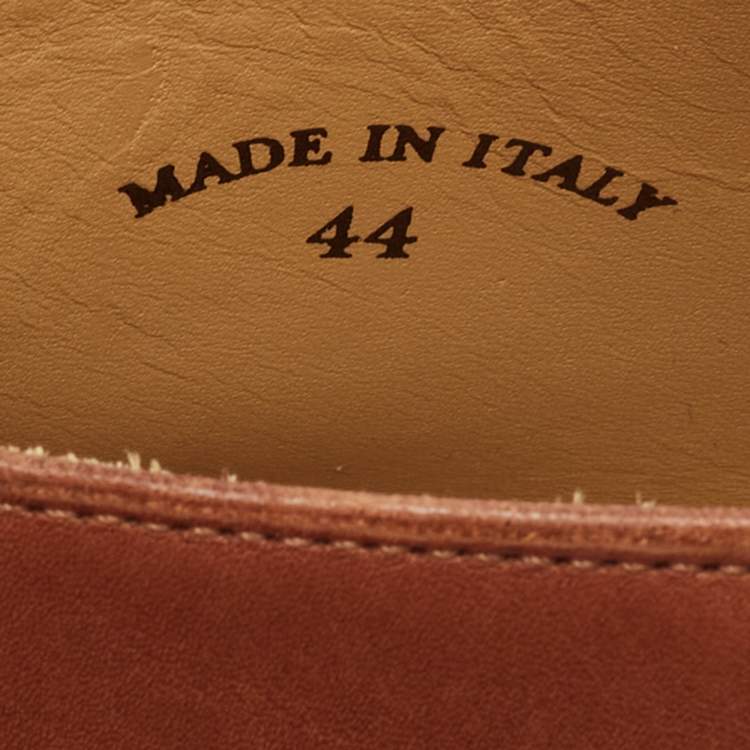Pre Owned Loro Piana Brown Leather Open Walk Ankle Boots Size 44