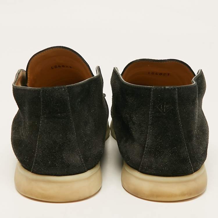 Pre Owned Loro Piana Black Suede Open Walk Ankle Boots Size 43