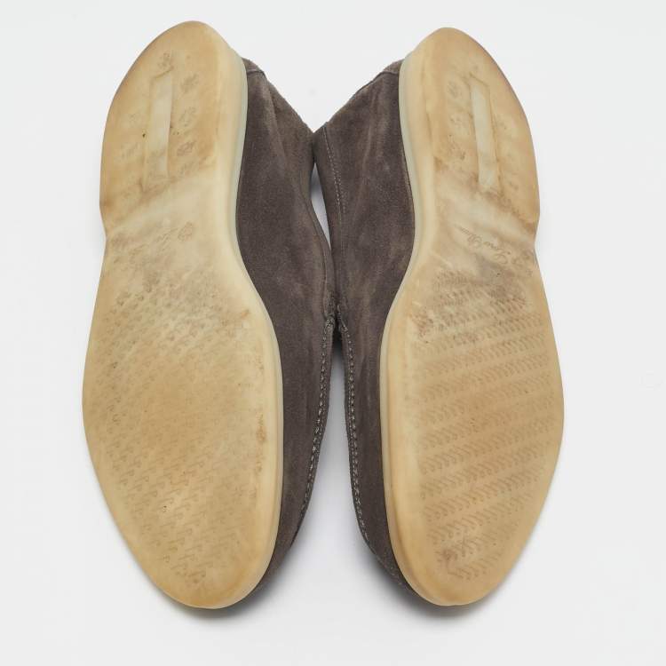 Pre Owned Loro Piana Brown Suede Summer Walk Loafers Size 43