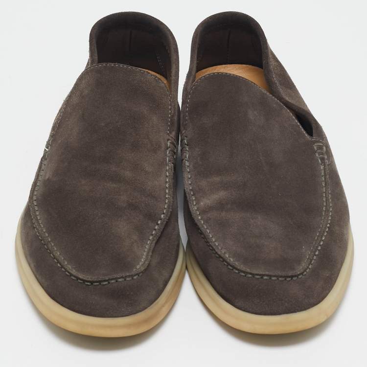 Pre Owned Loro Piana Brown Suede Summer Walk Loafers Size 43