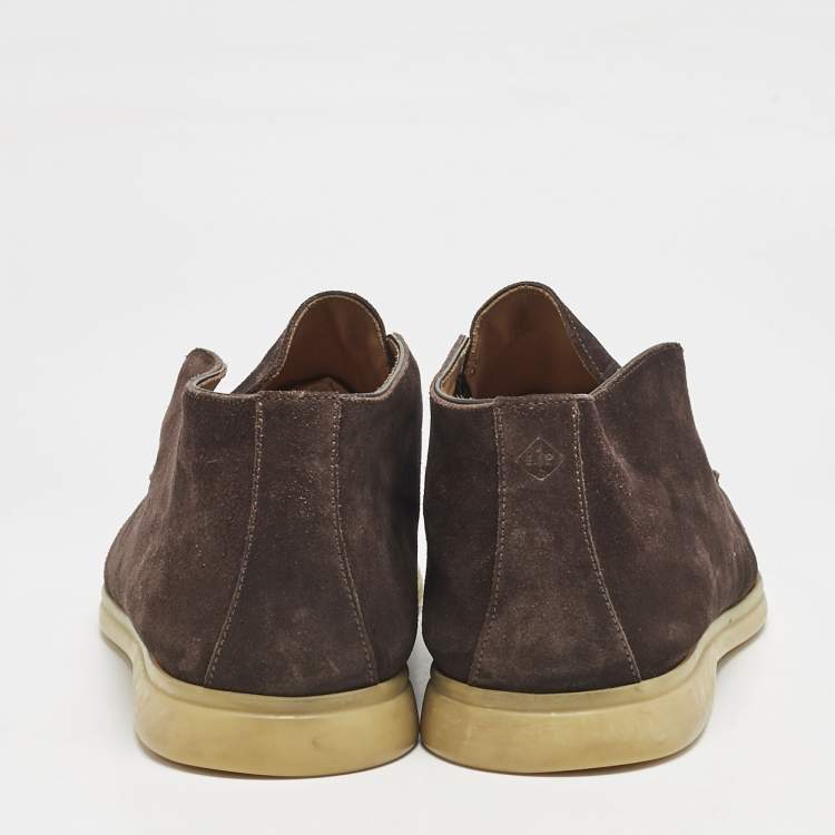 Pre Owned Loro Piana Brown Suede Open Walk Ankle Boots Size 42