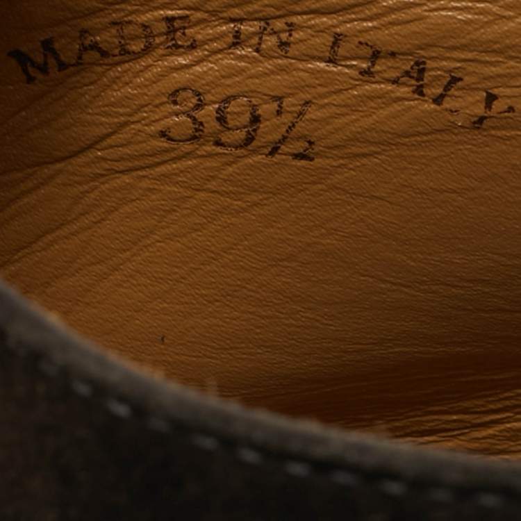 Pre Owned Loro Piana Brown Suede Open Walk Ankle Length Boots Size 39.5