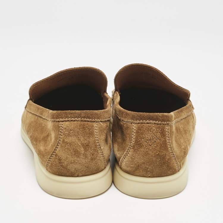 Pre Owned Loro Piana Brown Suede Summer Charms Walk Loafers Size 39