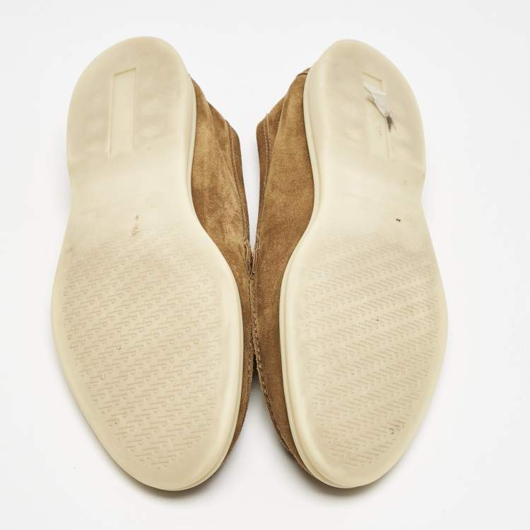 Pre Owned Loro Piana Brown Suede Summer Charms Walk Loafers Size 39