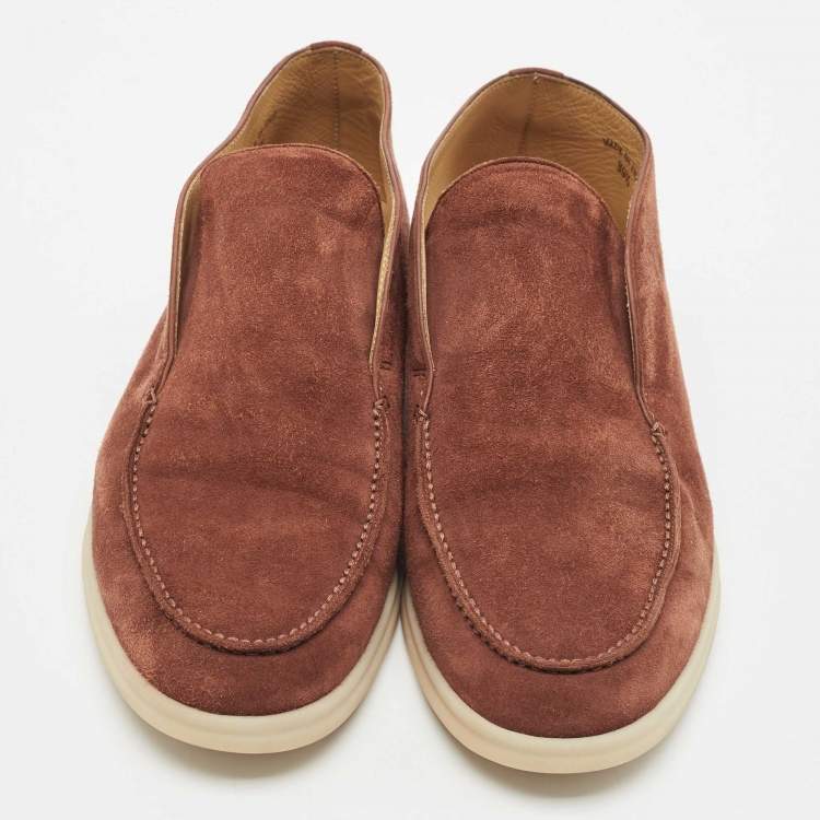 Pre Owned Loro Piana Brown Suede Open Walk Ankle Length Boots Size 39.5