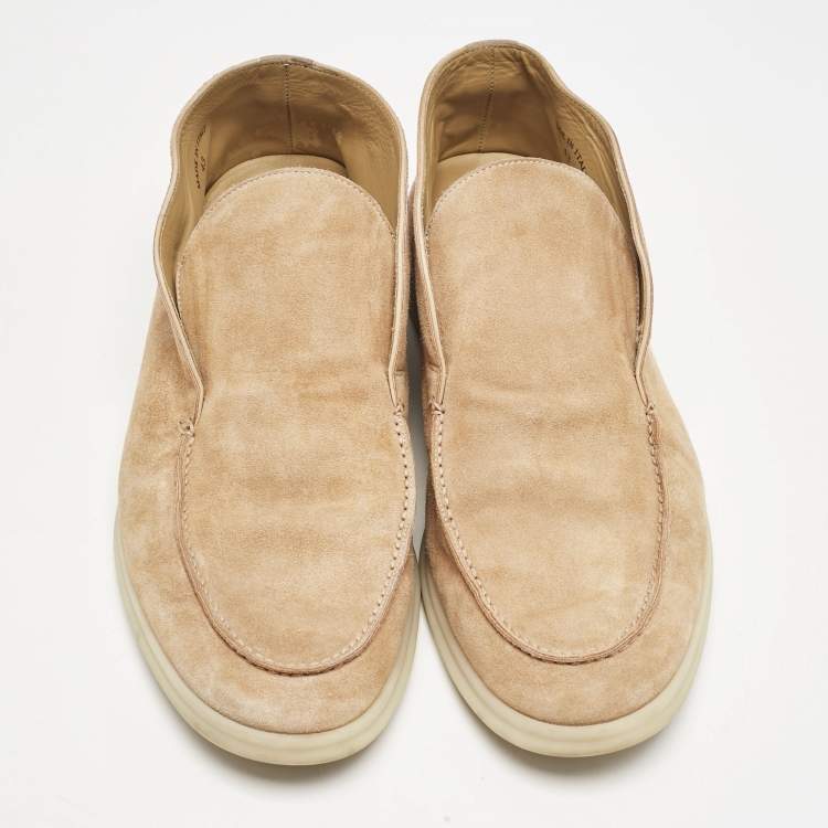 Pre Owned Loro Piana Beige Suede Open Walk Ankle Boots Size 43