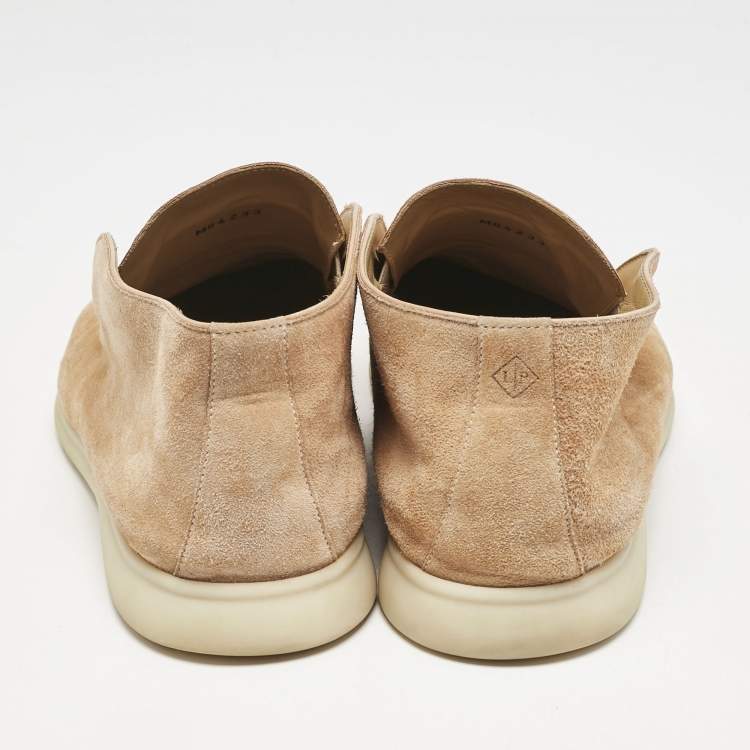 Pre Owned Loro Piana Beige Suede Open Walk Ankle Boots Size 43