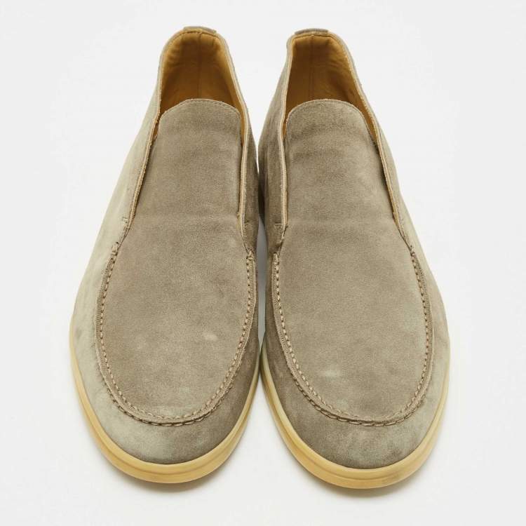 Pre Owned Loro Piana Green Suede Open Walk Ankle Boots Size 43