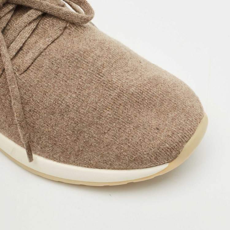 Pre Owned Loro Piana Beige Fabric 360 LP Flexy Walk Low Top Sneakers Size 40