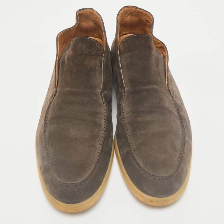 Pre Owned Loro Piana Brown Suede Open Walk Ankle Length Boots Size 42