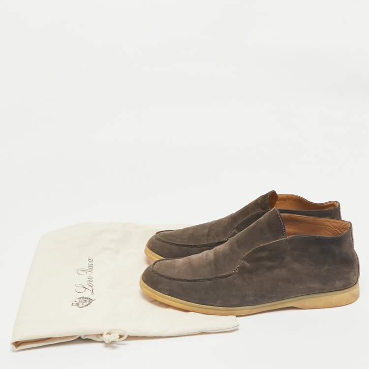 Pre Owned Loro Piana Brown Suede Open Walk Ankle Length Boots Size 42