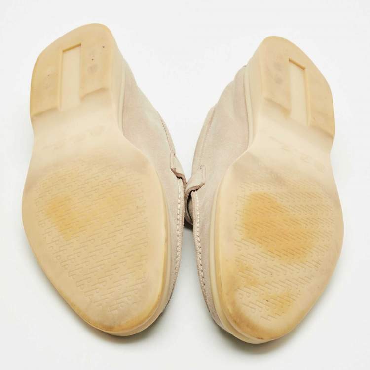 Pre Owned Loro Piana Grey Suede Summer Charms Walk Loafers Size 41