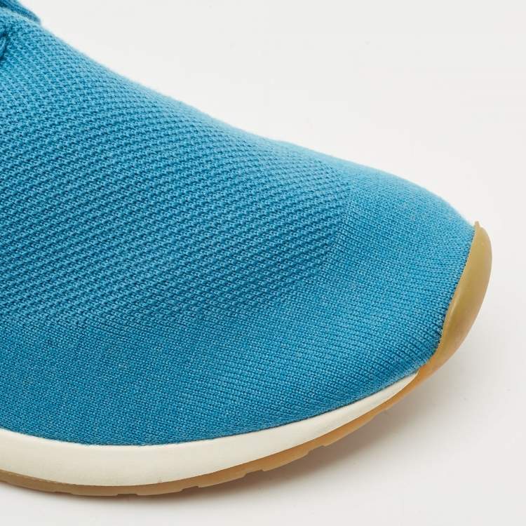 Pre Owned Loro Piana Blue Knit Fabric 360 LP Flexy Walk Sneakers Size 44
