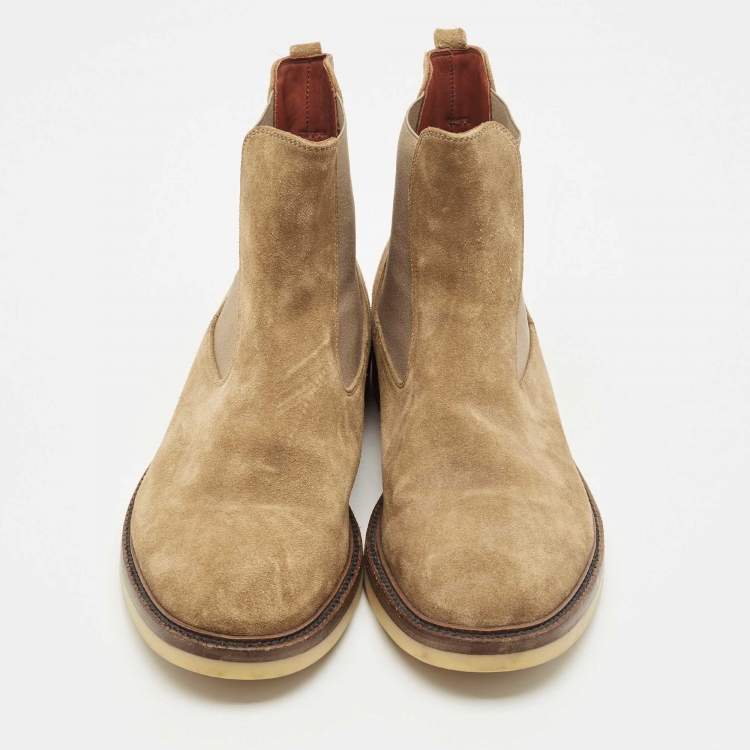 Pre Owned Loro Piana Brown Suede Beatle Walk Chelsea Boots Size 43