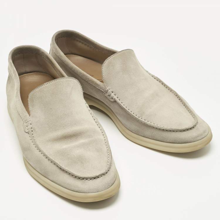 Pre Owned Loro Piana Brown Suede Summer Walk Loafers Size 41.5