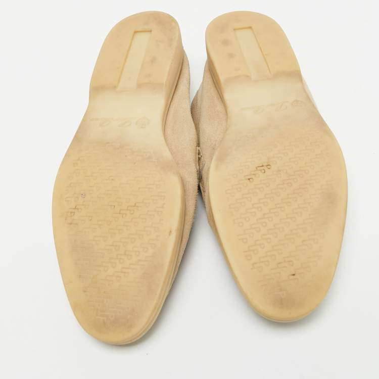 Pre Owned Loro Piana Beige Suede Summer Charms Walk Loafers Size 39