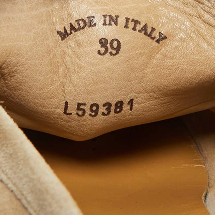 Pre Owned Loro Piana Beige Suede Summer Charms Walk Loafers Size 39