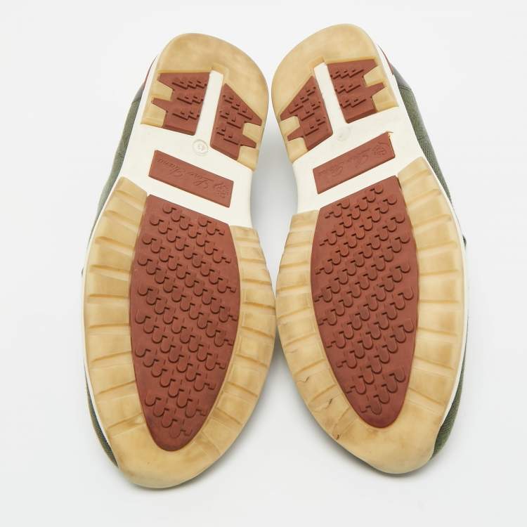 Pre Owned Loro Piana Green Knit Fabric 360 LP Flexy Walk Sneakers Size 43