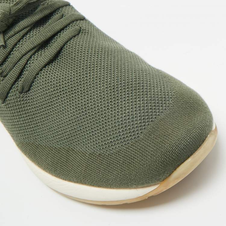 Pre Owned Loro Piana Green Knit Fabric 360 LP Flexy Walk Sneakers Size 43