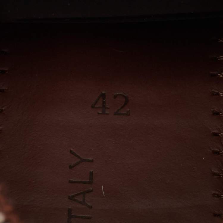 Pre Owned Loro Piana Brown/Grey Knit Fabric and Leather 360 LP Flexy Walk Sneakers Size 42