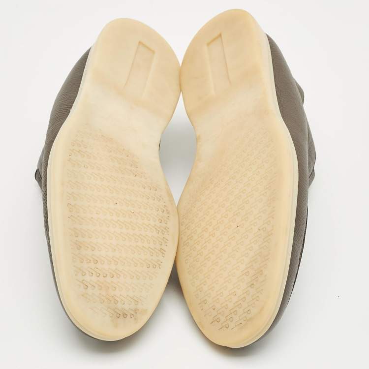 Pre Owned Loro Piana Dark Brown Leather Open Walk Ankle Boots Size 42