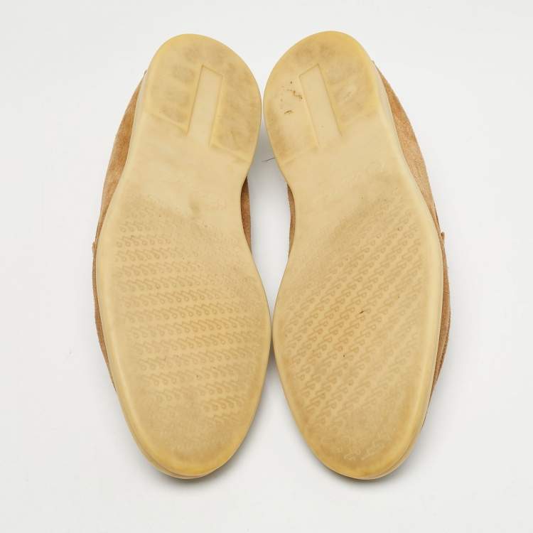 Pre Owned Loro Piana Light Brown Suede Summer Walk Slip On Loafers Size 42
