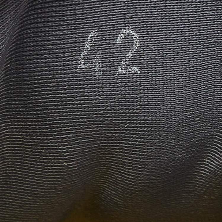 Pre Owned Loro Piana Navy Blue Knit Fabric and Leather Week End Walk Lace Up Sneakers Size 42