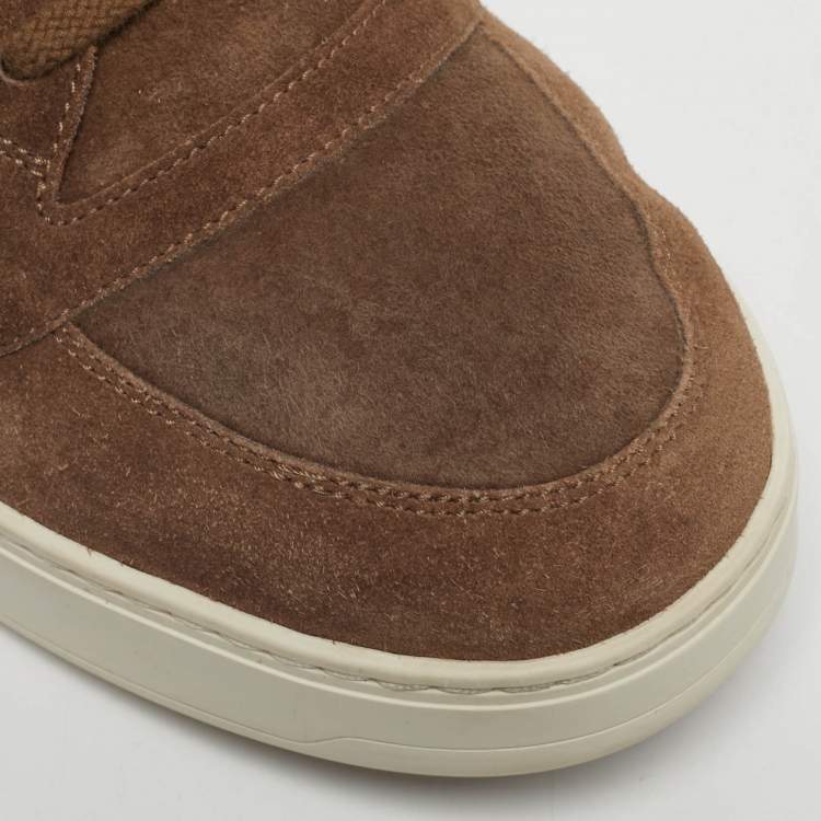 Pre Owned Loro Piana Brown Suede Soho Walk Low Top Sneakers Size 41