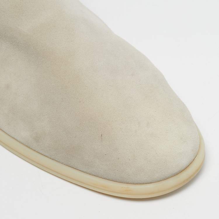 Pre Owned Loro Piana Beige Leather and Suede Venice walk Loafers Size 43