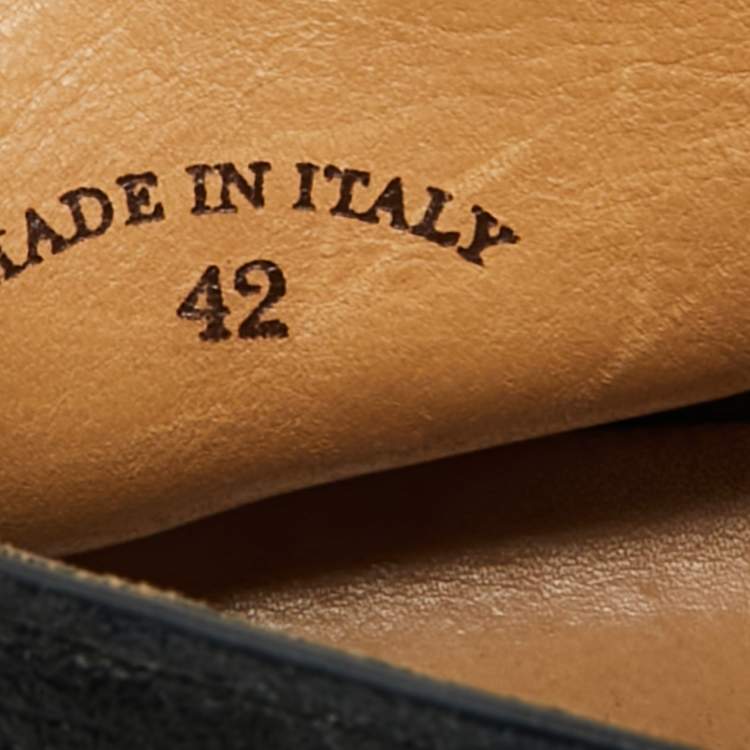 Pre Owned Loro Piana Navy Blue Leather Open Walk Ankle Boots Size 42