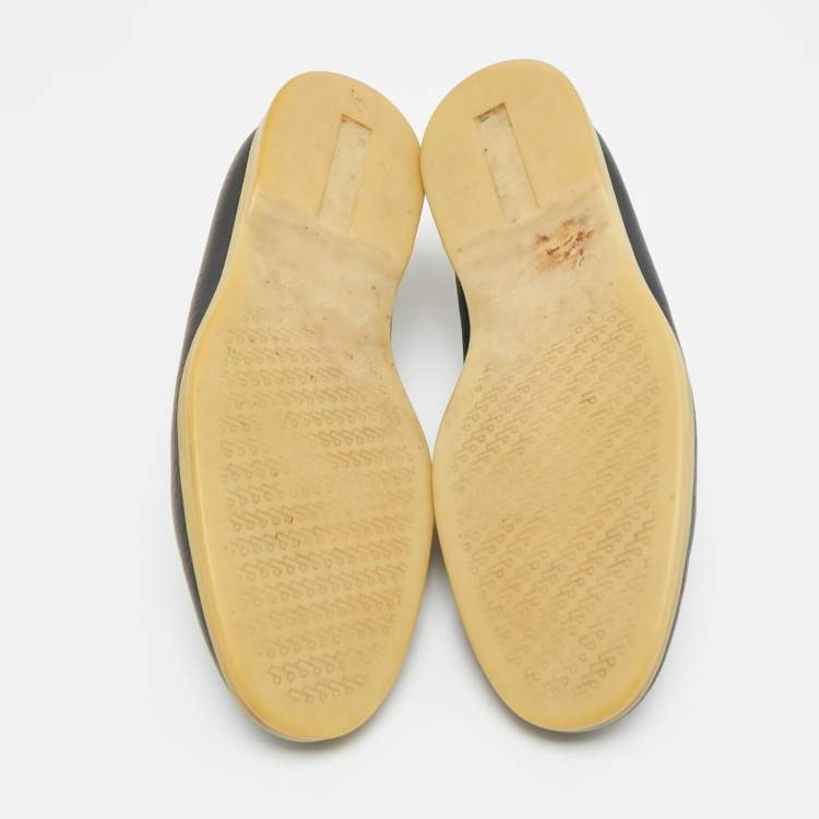 Pre Owned Loro Piana Navy Blue Leather Open Walk Ankle Boots Size 42