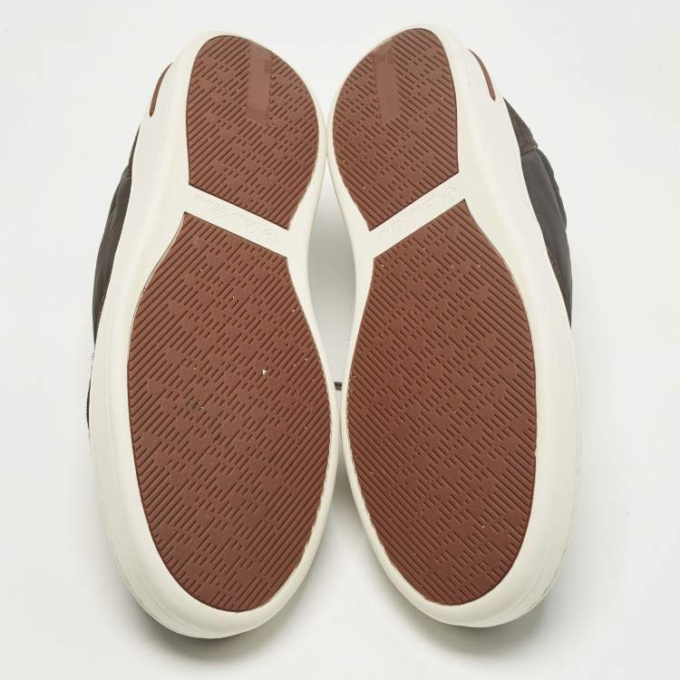 Pre Owned Loro Piana Week End Walk Size 42.5 Brown Neoprene and Suede Lace Up Sneakers